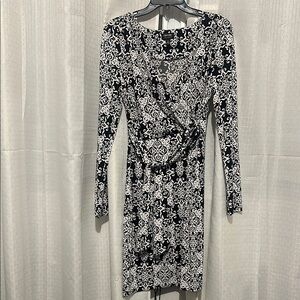 Nicole Miller Black and White Midi Dress